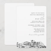 Mariage d'ancrage Elegant Skyline Invitation (Devant / Derrière)