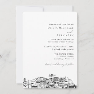Mariage d'ancrage Elegant Skyline Invitation