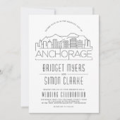 Mariage d'ancrage | Invitation Skyline stylisée (Devant)