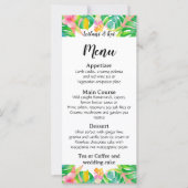 Mariage dans la carte de menu Paradise (Devant)