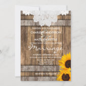 Mariage dans une invitation en bois rustique et de (Devant)