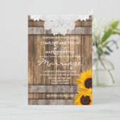 Mariage dans une invitation en bois rustique et de (Debout devant)