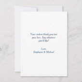 Mariage d'aquarelle Abstrait bleu Merci Carte phot (Dos)