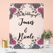 Mariage d'aquarelle couleur rose et bleu épais (Mariage)