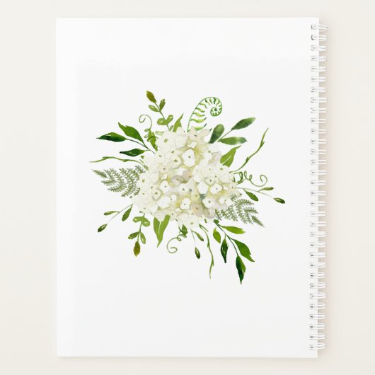 Mariage d'aquarelle de fleurs d'Hydrangée blanche (Dos)