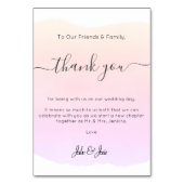 Mariage d'aquarelle douce merci carte de table (Par défaut)