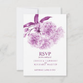 Mariage d'aquarelle fleurie mauve-ressort RSVP (Dos)