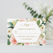 Mariage d'aquarelle florale Blush or moderne RSVP (Debout devant)