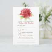 Mariage d'aquarelle florale rouge waratah RSVP (Debout devant)