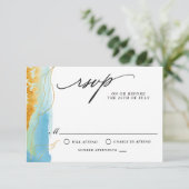 Mariage d'aquarelle moderne mer et sable RSVP (Debout devant)