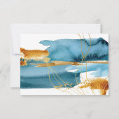 Mariage d'aquarelle moderne mer et sable RSVP (Dos)