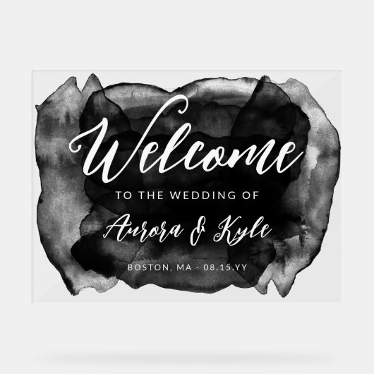 Mariage d'aquarelle noire translucide (Recto)