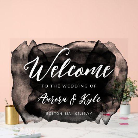 Mariage d'aquarelle noire translucide (Mariage)