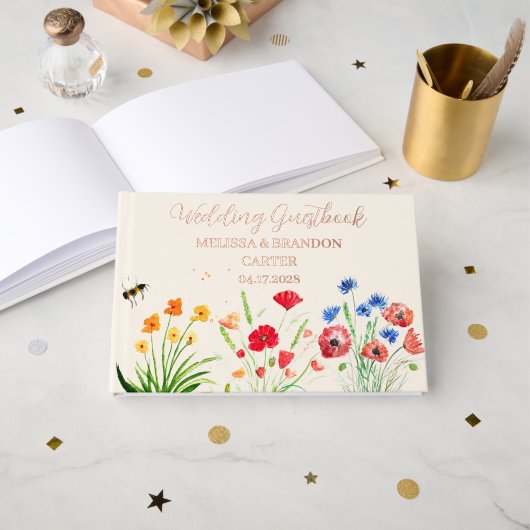 Mariage d'aquarelle Rustique Fleur sauvage Garden (Recto ouvert)