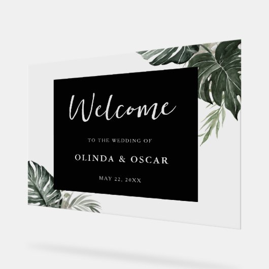 Mariage d'aquarelle rustique vert Accueil (Angle)