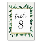 Mariage d'aquarelle verte Cartes Numéro de tableau (Dos)