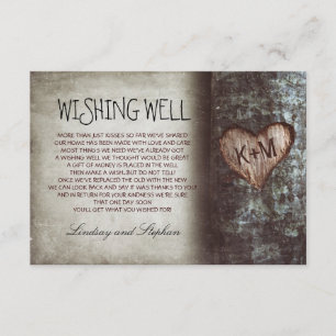 mariage d'arbre souhaitant des cartes bien rustiqu
