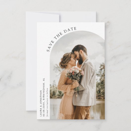 Mariage d'arc moderne enregistrer la carte de date (Devant)