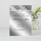 Mariage d'argent Anniversaire Invitation Floral Da (Debout devant)