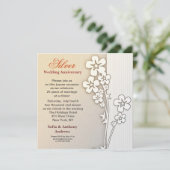 mariage d'argent invitations design anniversaire (Debout devant)