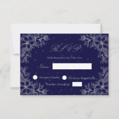 Mariage d'argent RSVP avec graphismes floraux orné (Devant)