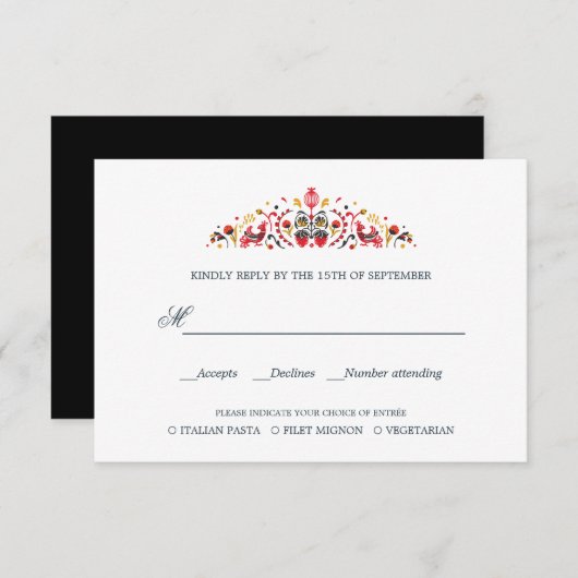 MARIAGE D'ART folklorique russe RSVP REPAS CHOIX (Devant / Derrière)