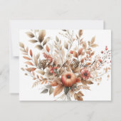 Mariage d'automne Carte de remerciements de gratit (Dos)
