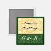 Mariage d'Automne Magnet Personnalisé Monogramme V (Recto/Verso)