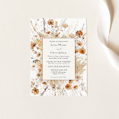 Mariage d'automne Orange Floral Invitation