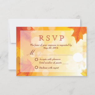 Mariage d'automne Red Maple Feuilles RSVP