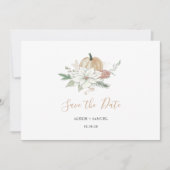 Mariage d'automne Save The Date floral citrouille (Devant)