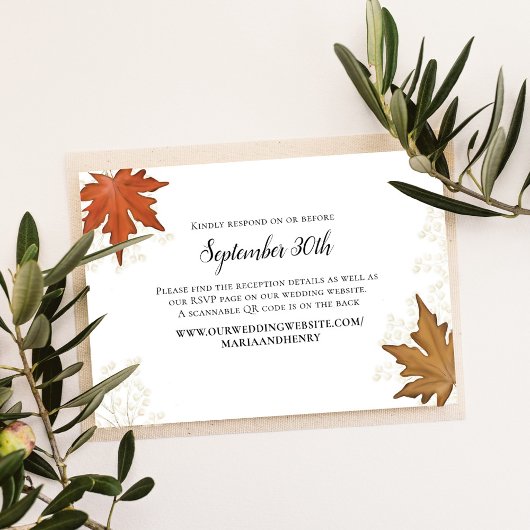 Mariage de automne Automne quitte RSVP QR Code