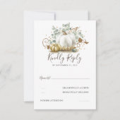 Mariage de automne Citrouille or et blanc RSVP (Devant)