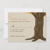 Mariage de automne d'arbre en chêne RSVP / Carte d (Devant)