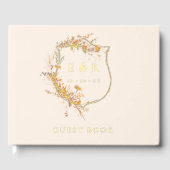 Mariage de automne de monogramme Floral Crest (Recto)