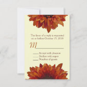 Mariage de automne de tournesol RSVP (Dos)