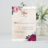 Mariage de automne Floral Rouge Bourgogne RSVP (Debout devant)
