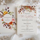 Mariage de automne Invitation Burange Orange Scrip