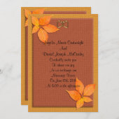 Mariage de automne Invitation feuilles rustiques (Devant / Derrière)