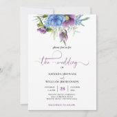 Mariage de automne Invitation mauve Script moderne (Devant)