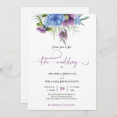 Mariage de automne Invitation mauve Script moderne (Devant / Derrière)