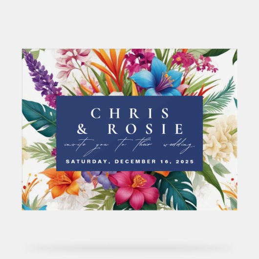 Mariage de automne moderne Tropical Coloré invitat (Recto)