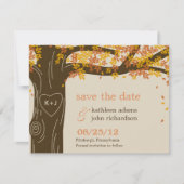 Mariage de automne Oak Tree Enregistrer La Carte D (Devant)