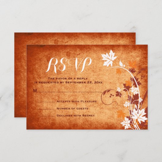 Mariage de automne orange feuille Maple Réponse RS (Devant / Derrière)