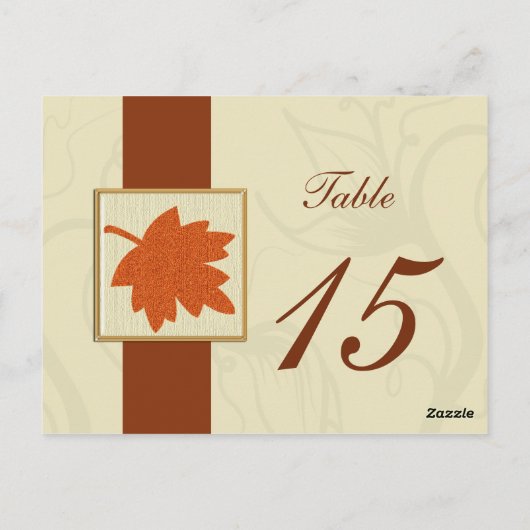 mariage de automne orange numéros de carte postale (Dos)