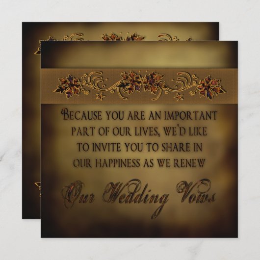 Mariage de automne Renouvellement Invitation Feuil (Devant / Derrière)