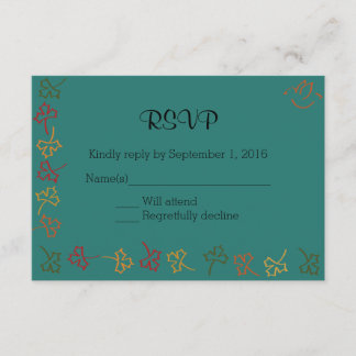 Mariage de automne RSVP dans Teal