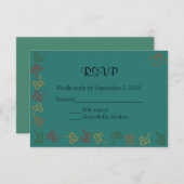 Mariage de automne RSVP dans Teal (Devant / Derrière)