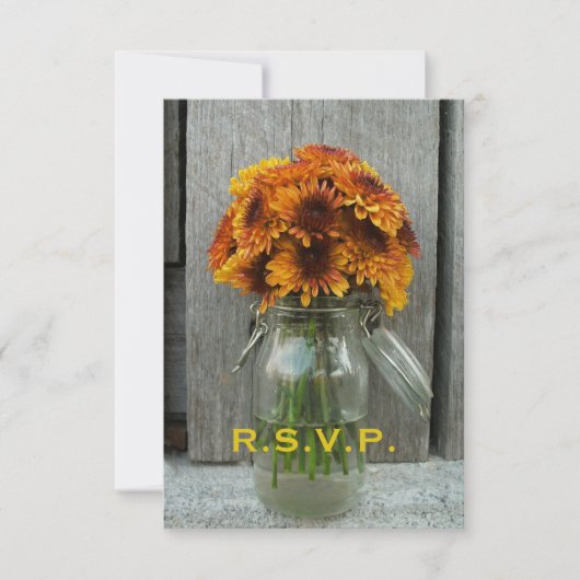 Mariage de automne RSVP : Mason Jar Flowers & Barn (Devant)