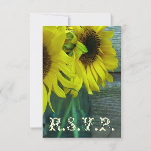 Mariage de automne RSVP : Sunflowers Mason Jar / B (Devant)